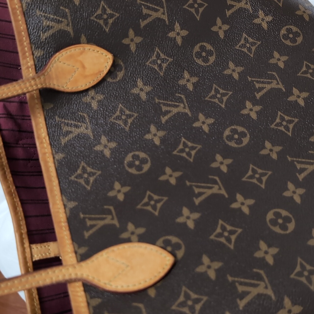 AUTHENTIC Louis Vuitton Neverfull Bag MM Hot Pink Lining Monogram - Picture 8 of 12